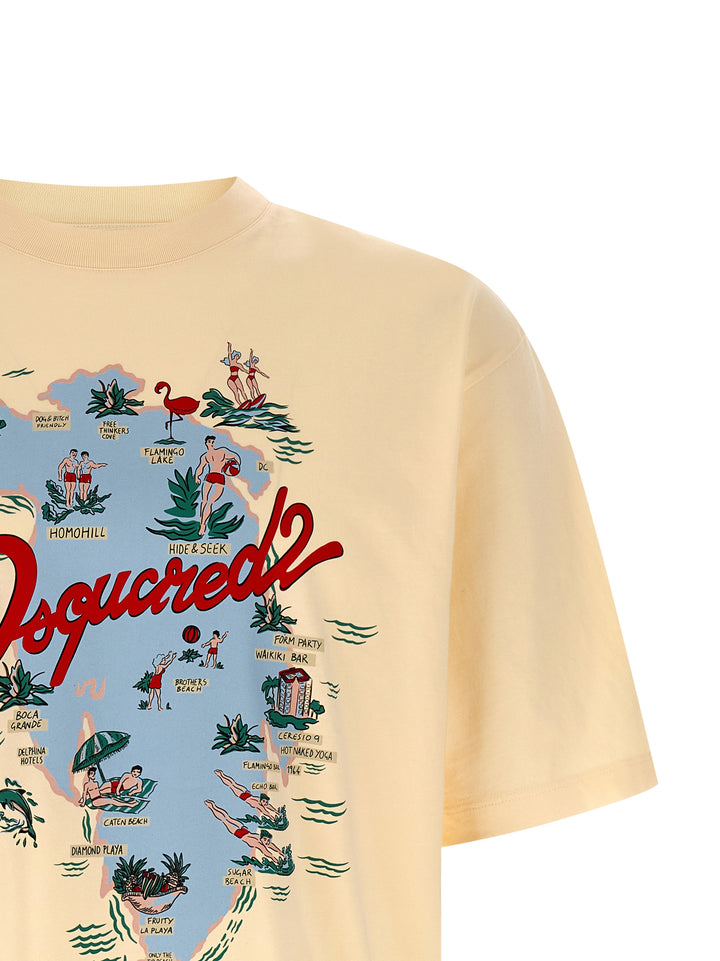 Dsquared2 Printed T-shirt - Beige | 7db7959e5641fab803c6560a03dbc0da3544e93d