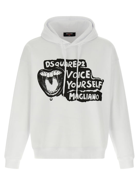 Magliano X Dsquared2 Capsule Hoodie Sweatshirt White/Black