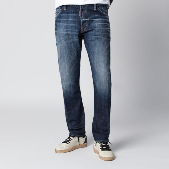 Blue Washed-Effect Jeans
