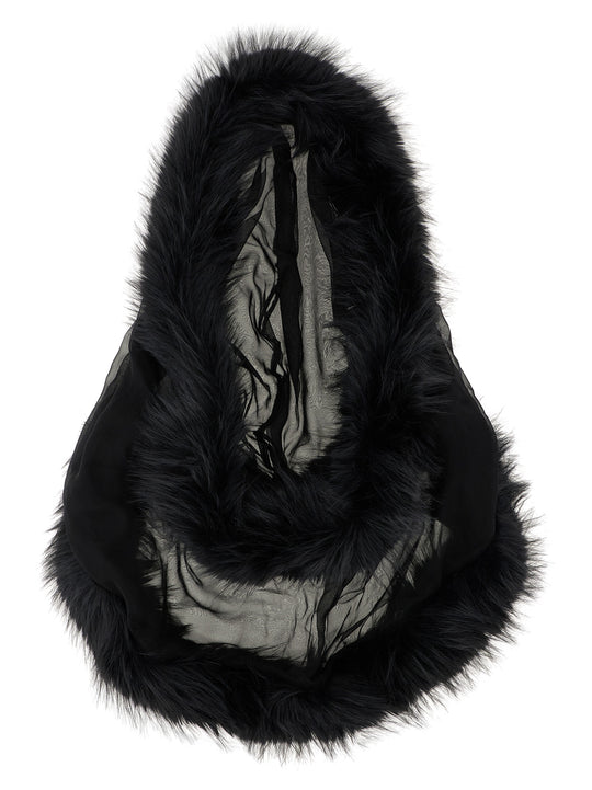 Hooded Collar Scarves And Foulards Black