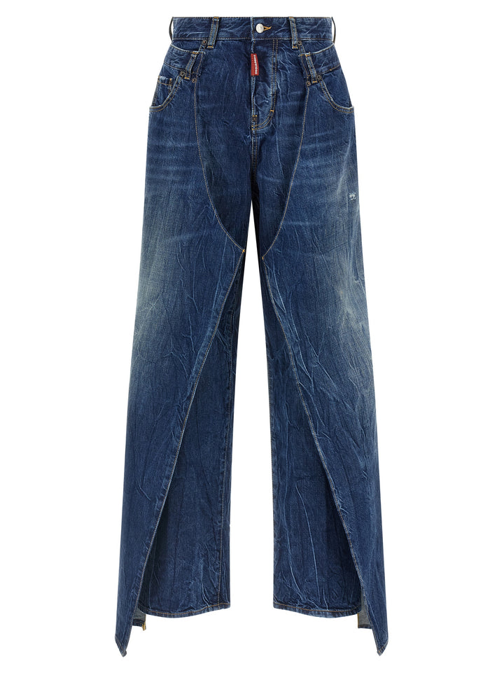 Dsquared2 Double Wrap Jeans - Blue | 1783e0ae2fae45e6c30d1d4764c07ad35f55d920