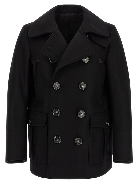 Double-Breasted Coat Coats And Trench Coats Black