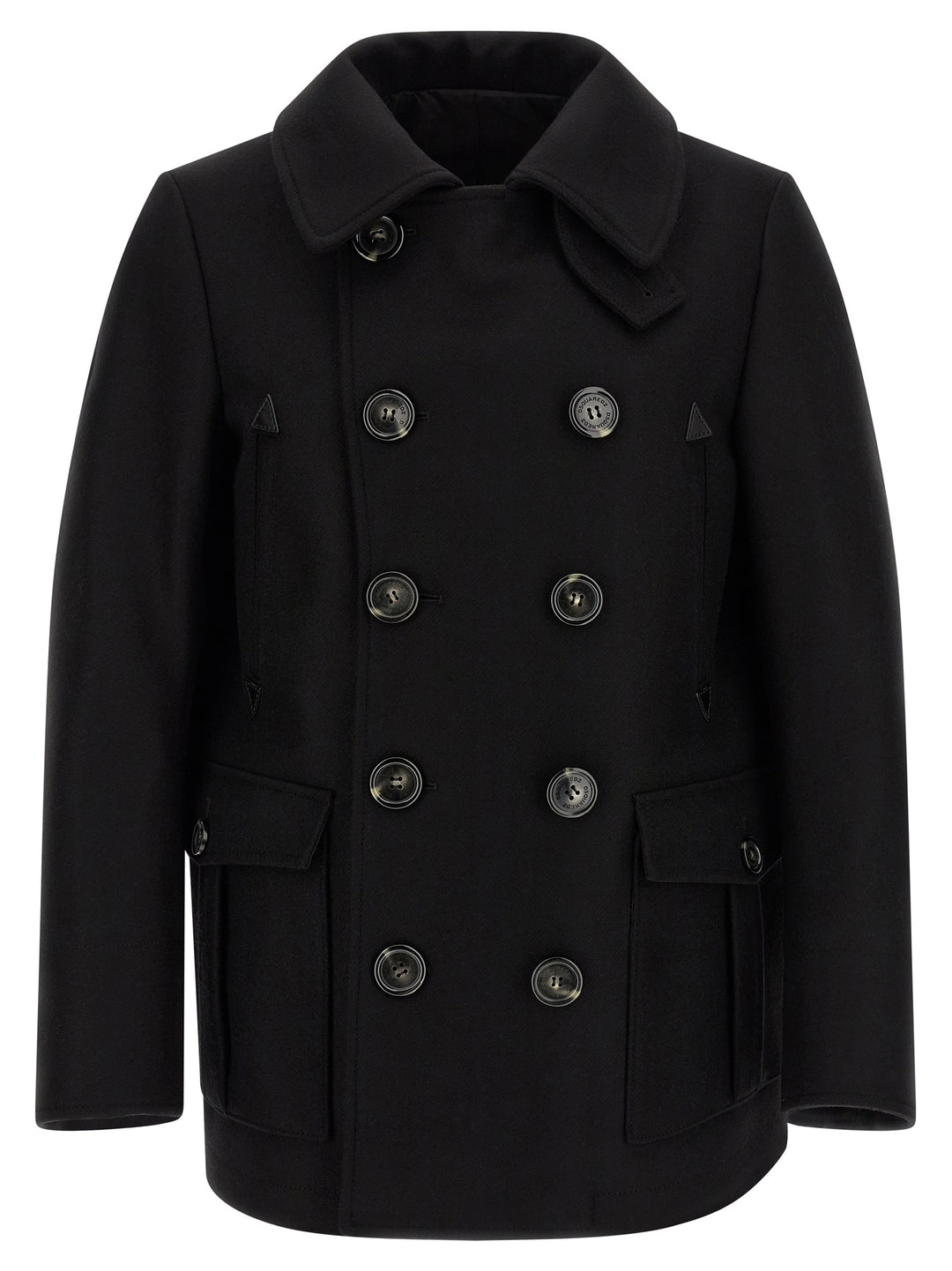 Dsquared2 Double-Breasted Coat Coats and Trench Coats - Black | 1c1659f45fa561b57f05f6883dbfd5d7eb22f48c