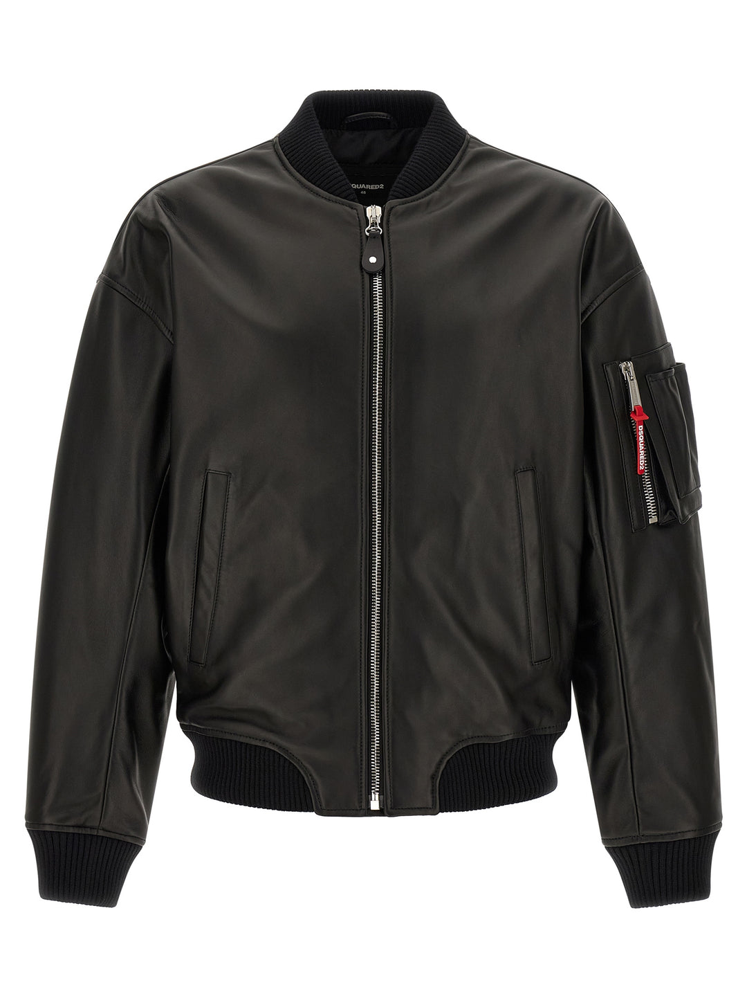 Dsquared2 Leather Bomber Jacket Puffer Jackets - Black | ff4cf34aabc823da11f65f9808b2f6d30aa0e810