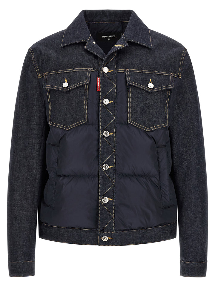 Dsquared2 Hybrid Puffer Jackets - Blue | 9c0b1a4ae8f4feeacb69fc61a5f9667ed949ff38