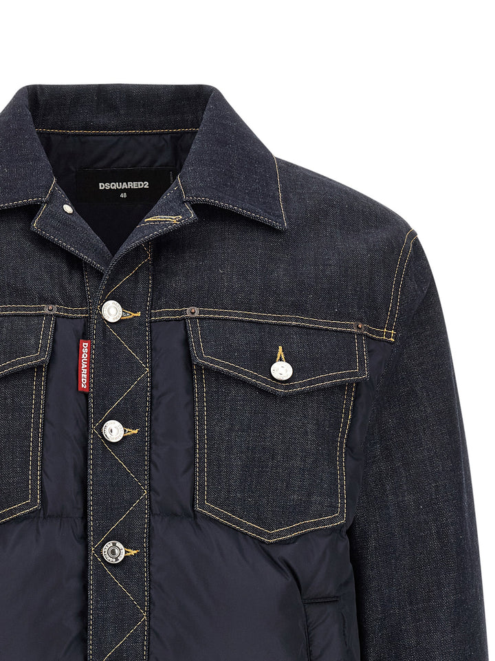 Dsquared2 Hybrid Puffer Jackets - Blue | 75263c9714431fcc0ad94e360f566a5659936b25