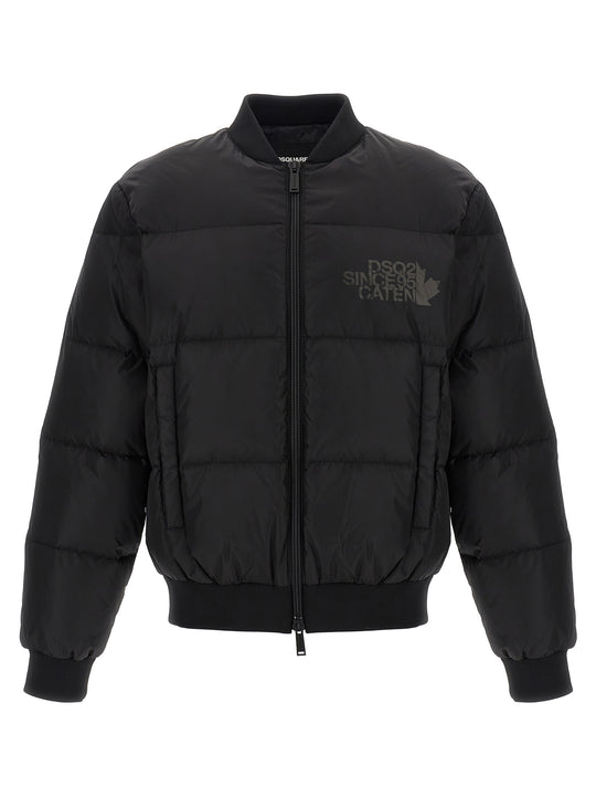 Padded Bomber Jacket Puffer Jackets Black