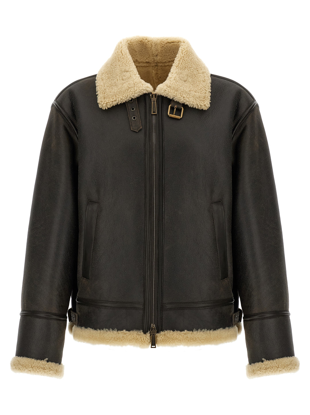Dsquared2 Aviator Puffer Jackets - Brown | ed8224becac0cf3552ce1b1bb711531e6a0128dc