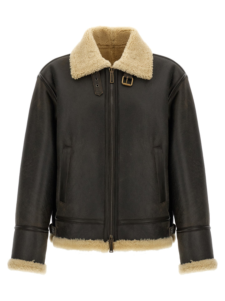 Dsquared2 Aviator Puffer Jackets - Brown | ed8224becac0cf3552ce1b1bb711531e6a0128dc