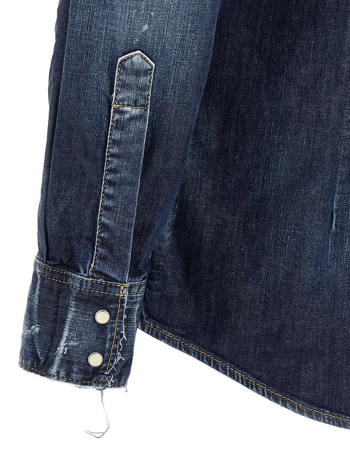 Dsquared2 Fashion Western Shirt and Blouse - Blue | 1a5a2c1f83deeab570a9ca6ac2ec5c28032433b8