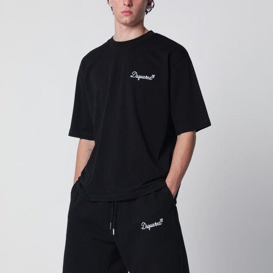Black Loose-Fit T-Shirt With Logo