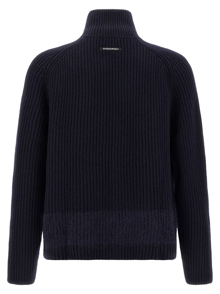 Dsquared2 Carded Wool Insert Cardigan Sweaters and Cardigans - Blue | e97dfb79f2b39f97031623e1e5a9d0809e1608c5