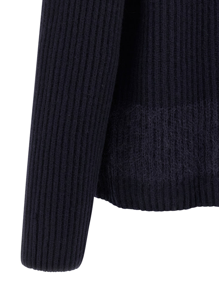 Dsquared2 Carded Wool Insert Cardigan Sweaters and Cardigans - Blue | 30832cdfdd4e23ff17eb7a935b973e8b4d5208fe