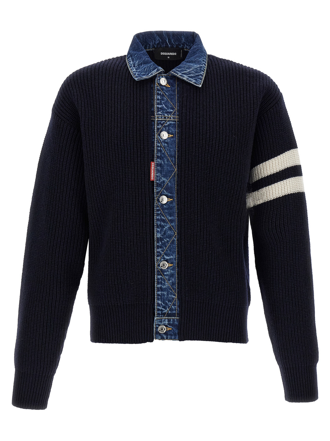 Dsquared2 Denim Mix Sweaters and Cardigans - Blue | 1e0e08cf912f2fb075fedece6bf6ac9db863ad0e