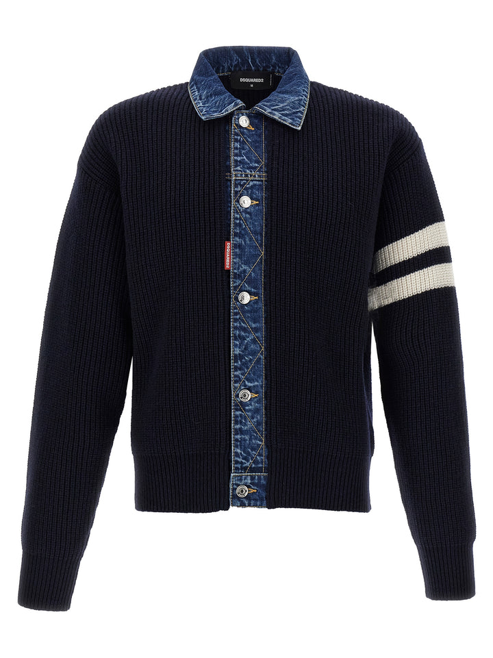Dsquared2 Denim Mix Sweaters and Cardigans - Blue | 1e0e08cf912f2fb075fedece6bf6ac9db863ad0e