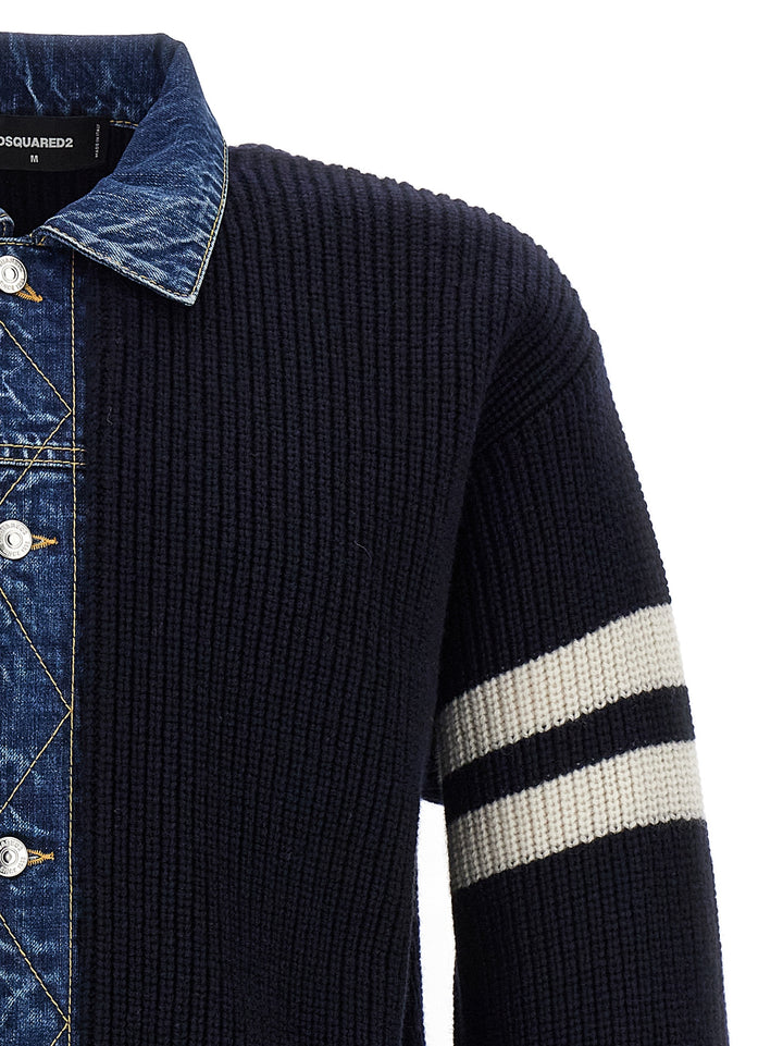 Dsquared2 Denim Mix Sweaters and Cardigans - Blue | 54155561506c2de9e273cbb3c068c65fd5bdc38e