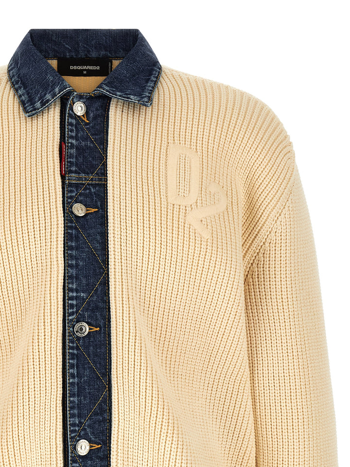 Dsquared2 Denim Mix D2 Sweaters and Cardigans - Beige | cb7b476b3f19c706261988daa0d0cacd638bab2a