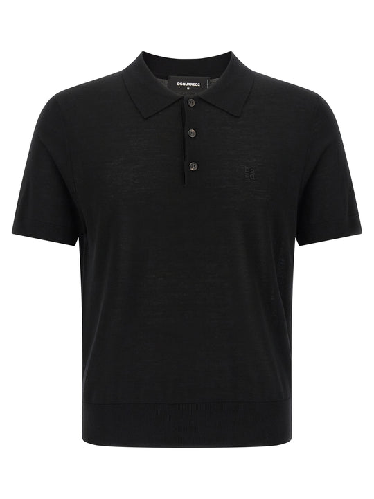 Wool Shirt Polo Black