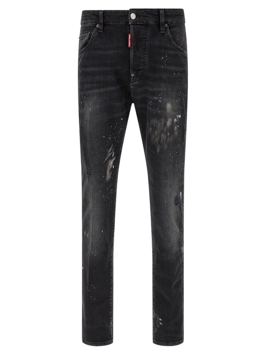 Splatter Paint Jeans Black