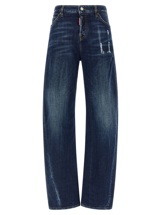 Loose Twist Jeans Blue