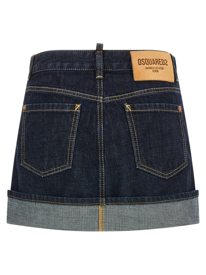 Dsquared2 Cimosa Authentic Japanese Denim Skirts - Blue | a94fc34151b09dd53dff3d4741a3947d422f4bd6