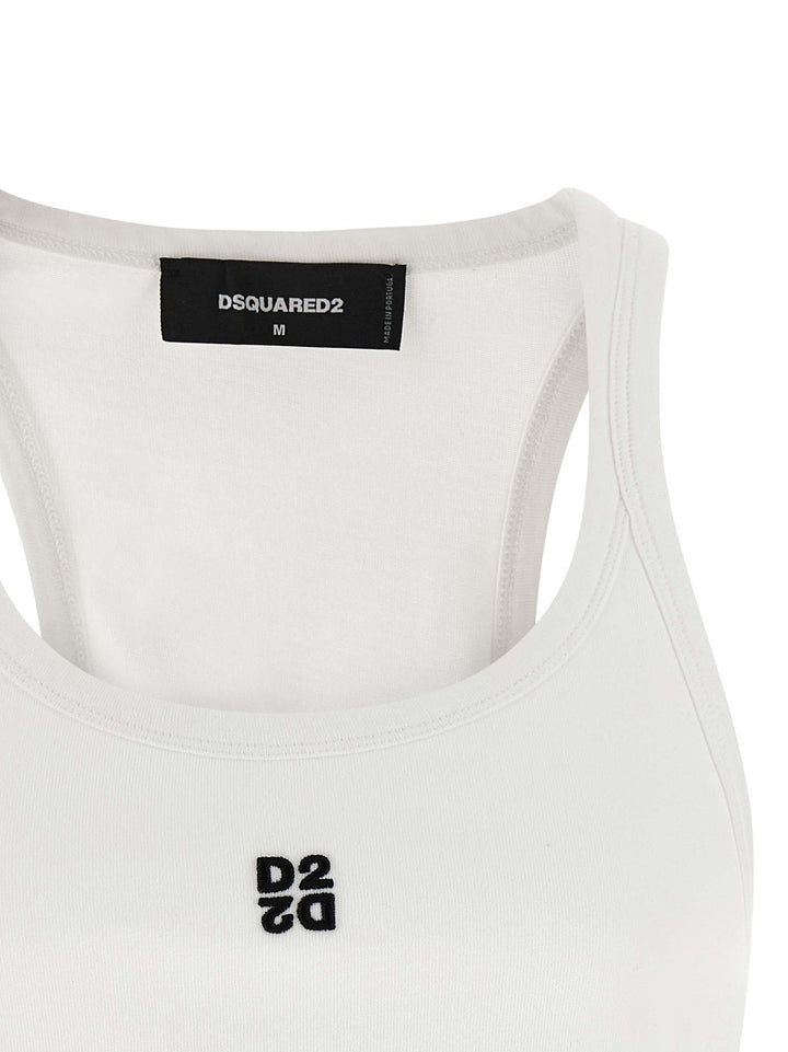 Dsquared2 D2 Upside Down Tops - White | ee433ec92380e3f8ac76bc9185e741fd17c005bd