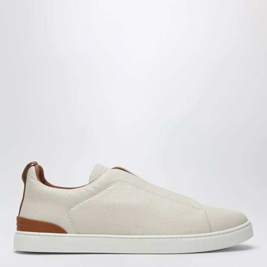 Triple Stitch White Leather Sneakers
