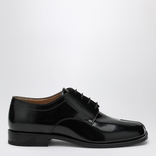 Black Tabi Lace-Up Shoe In Polished Calfskin