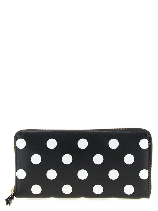 Polka Dots Printed Wallets And Card Holders White/Black