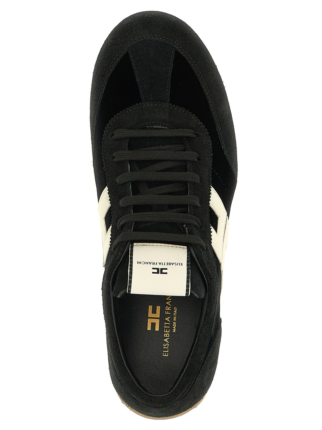 Elisabetta Franchi Nappa And Velvet Sneakers - White/Black | cbb135f9b4ee65325f21e097e2611d81fc1d7bb8