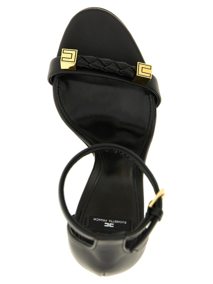 Elisabetta Franchi Leather Sandals - Black | f6aad5b4945a65bb382a93734238b771ea6f235b