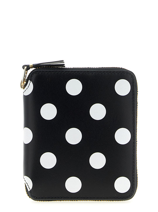 Polka Dots Printed Wallets And Card Holders White/Black