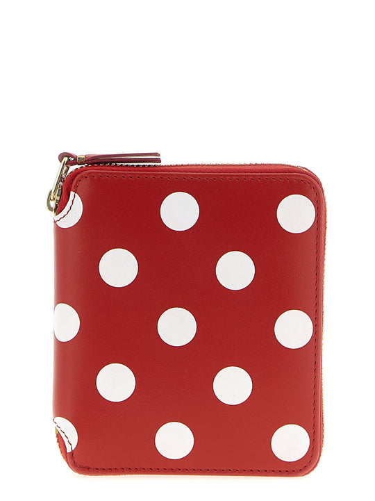 Polka Dots Printed Wallets And Card Holders Red