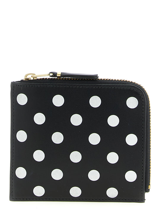 Polka Dots Printed Wallet Wallets And Card Holders White/Black