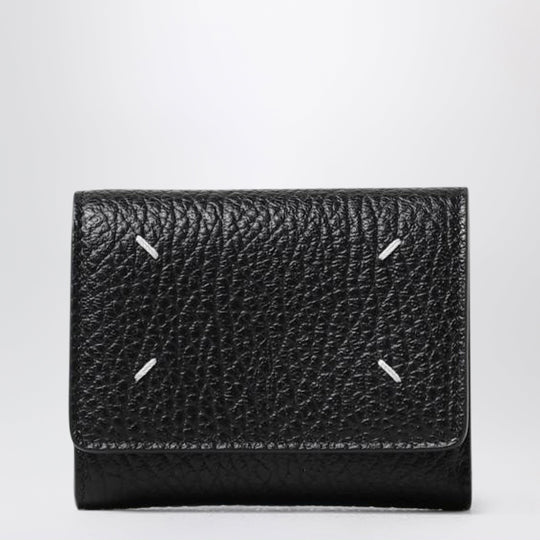 Four Stitches Trifold Wallet Black