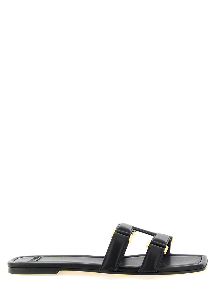 Elisabetta Franchi Nappa Leather Sandals - Black | 0c6158223ecb8791cdcdb23670380e1a0817dad4