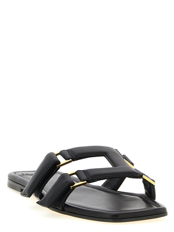 Elisabetta Franchi Nappa Leather Sandals - Black | 5fbd41b4ec706a15bc2f23a1f6afb5c3ac3360cb