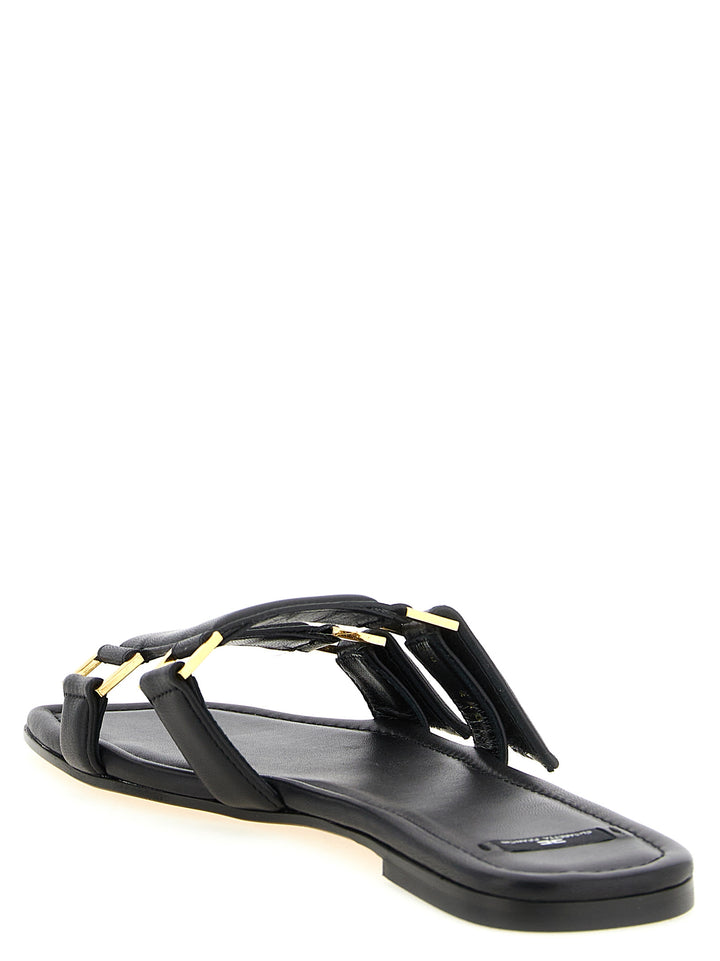 Elisabetta Franchi Nappa Leather Sandals - Black | 288be8ce533090cc3fe01bbd73814217a2d2fd60