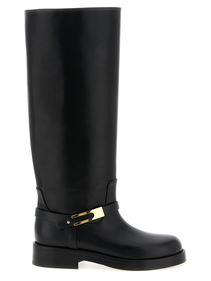 Elisabetta Franchi Logo Strap Boots Boots and Ankle Boots - Black | 982b881c2b3e9e21c37121e77bd536d0588bbd82