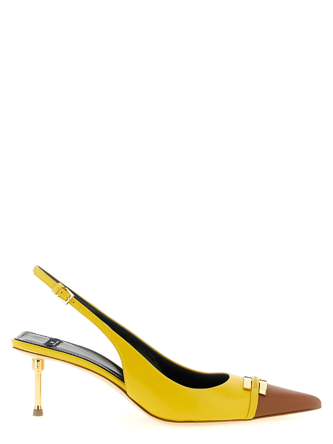 Elisabetta Franchi Leather Slingback Pumps - Yellow | 67907763af3dc739976b8fb2c00bd28fd90679a5