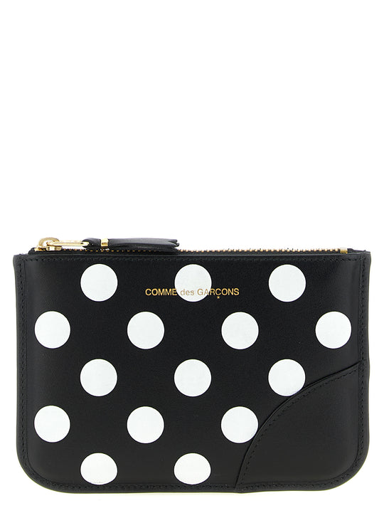 Polka Dots Printed Card Holder Wallets And Card Holders White/Black