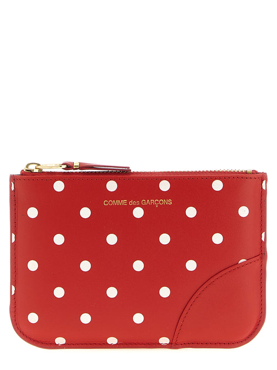 Polka Dots Printed Card Holder Wallets And Card Holders Red