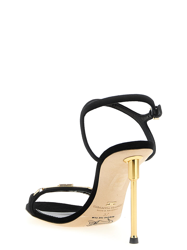 Elisabetta Franchi Sculpture Heel Sandals - Black | a19b5dc012e8292b22e376bafb6c1dde925c1e86