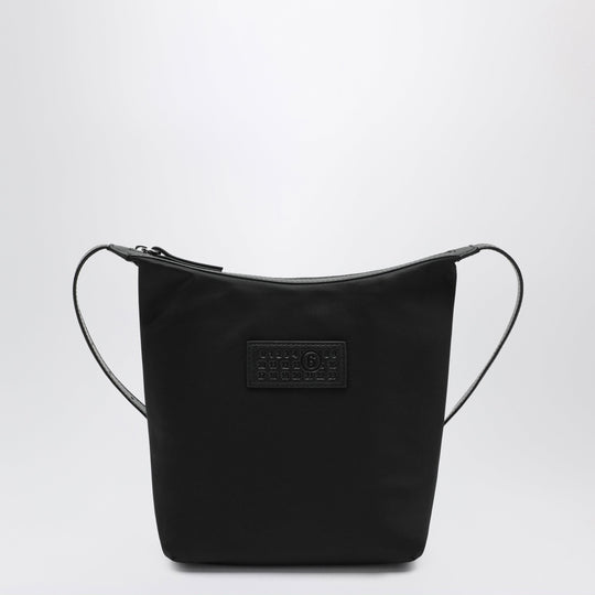 Black Nylon Numeric Vertical Crossbody Bag