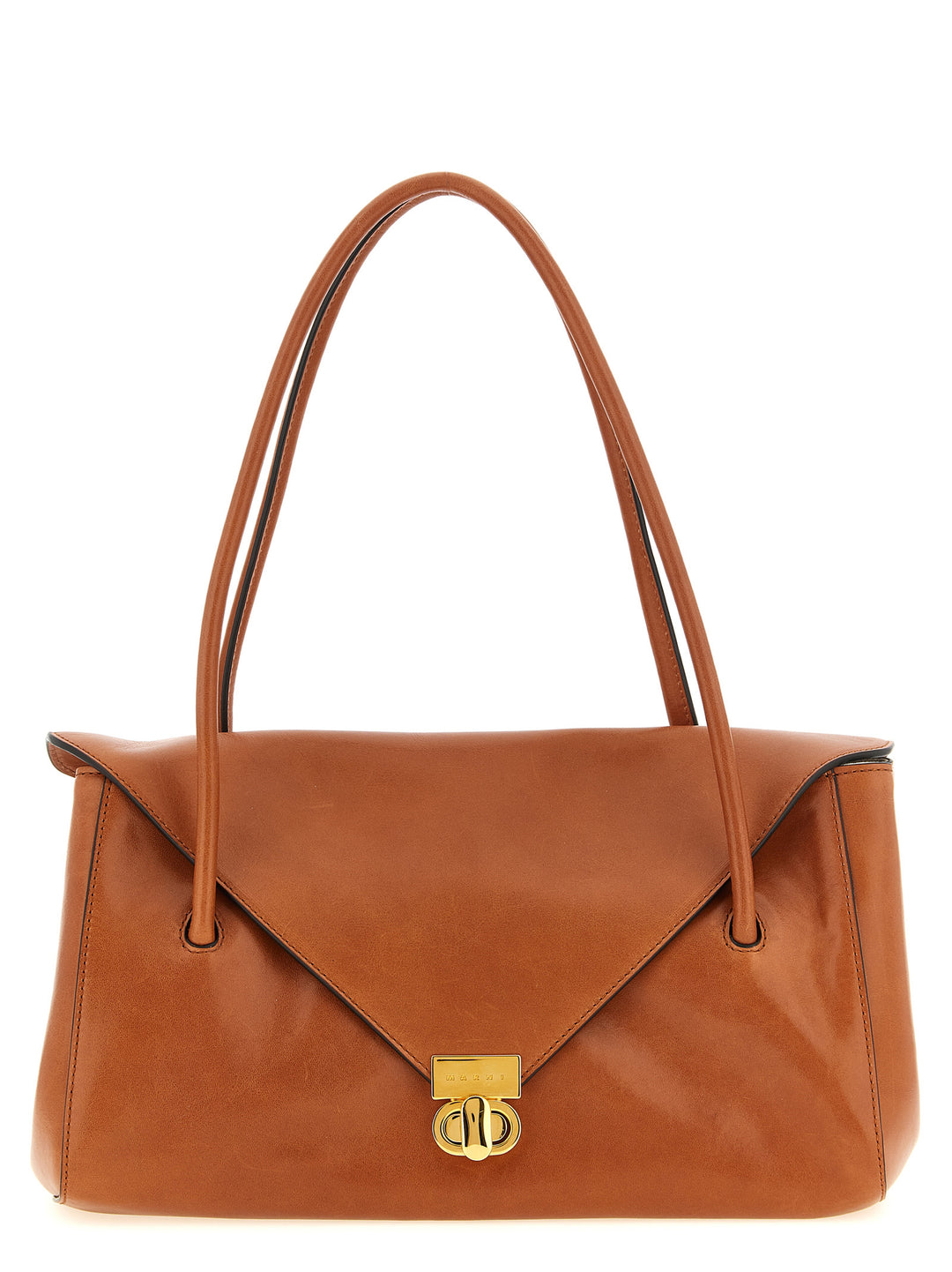Marni Leather E/W Shoulder Bag Shoulder Bags - Brown | e00bf7bac3f38a6f18ee5ff072f814944d80f2be