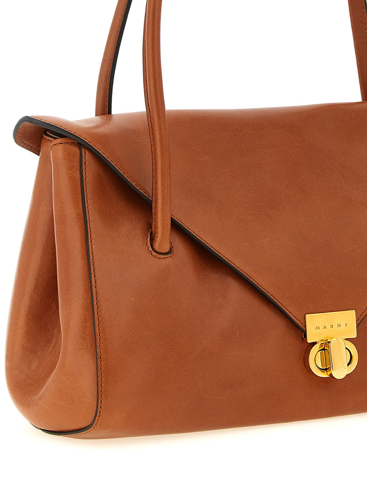 Marni Leather E/W Shoulder Bag Shoulder Bags - Brown | a45ec157496e4af03c1115627afbe0e9d3962517
