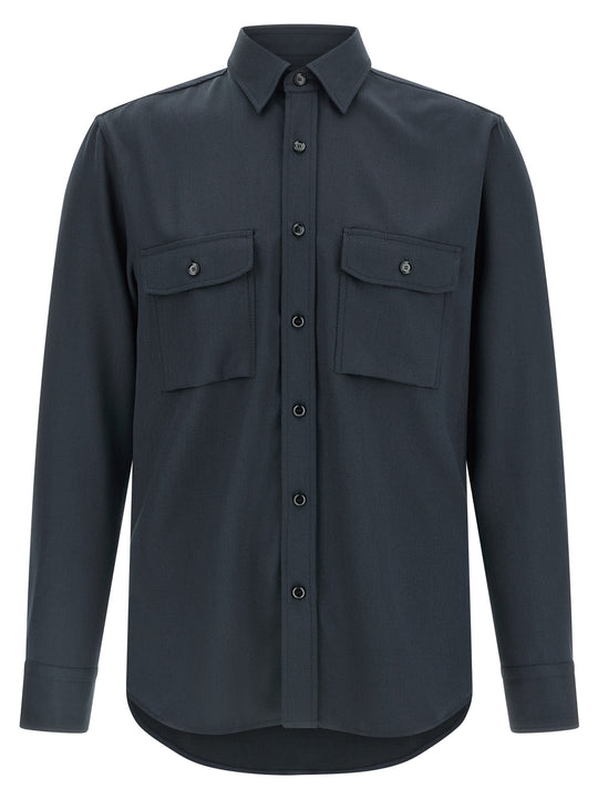 Military Shirt And Blouse Blue