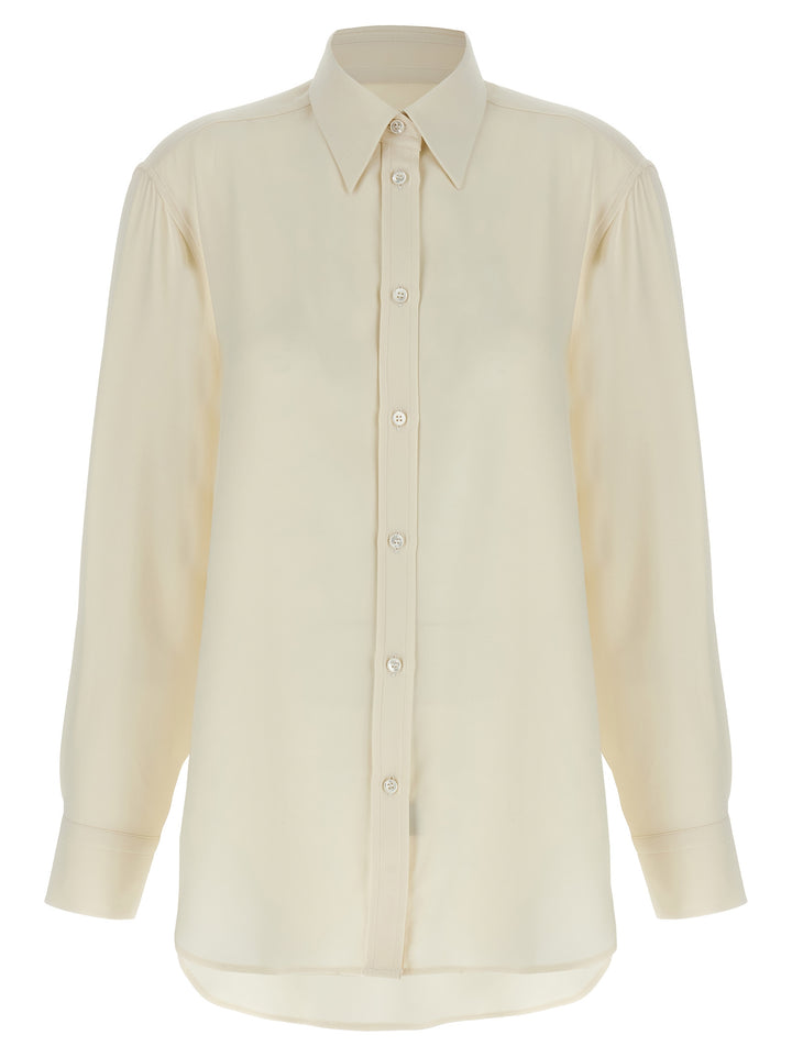 Brioni Cady Silk Shirt Shirt and Blouse - White | b95906bbad0b3a8cc8e5a383d1b009ef2b94af86