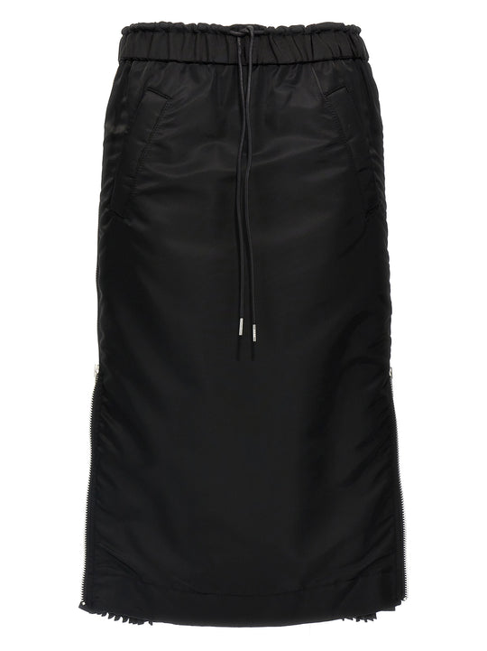 Pleated Insert Skirt Skirts Black