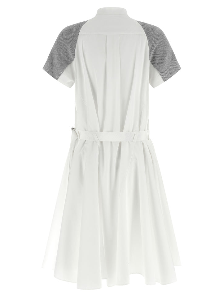 Sacai Hybrid Dress Dresses - White | 89488b73f3b1e82e12a7f6d0ea5509aa5aa553e7